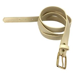 Vintage Skinny Luxury Leather Belt Cream Gold Buckle Womens Plus Size 2X 38